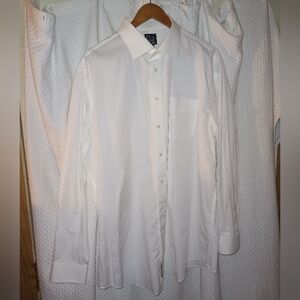 Jos.A Banks Executive Collection Tailored Fit White Dress Shirt Size: 171/2-36